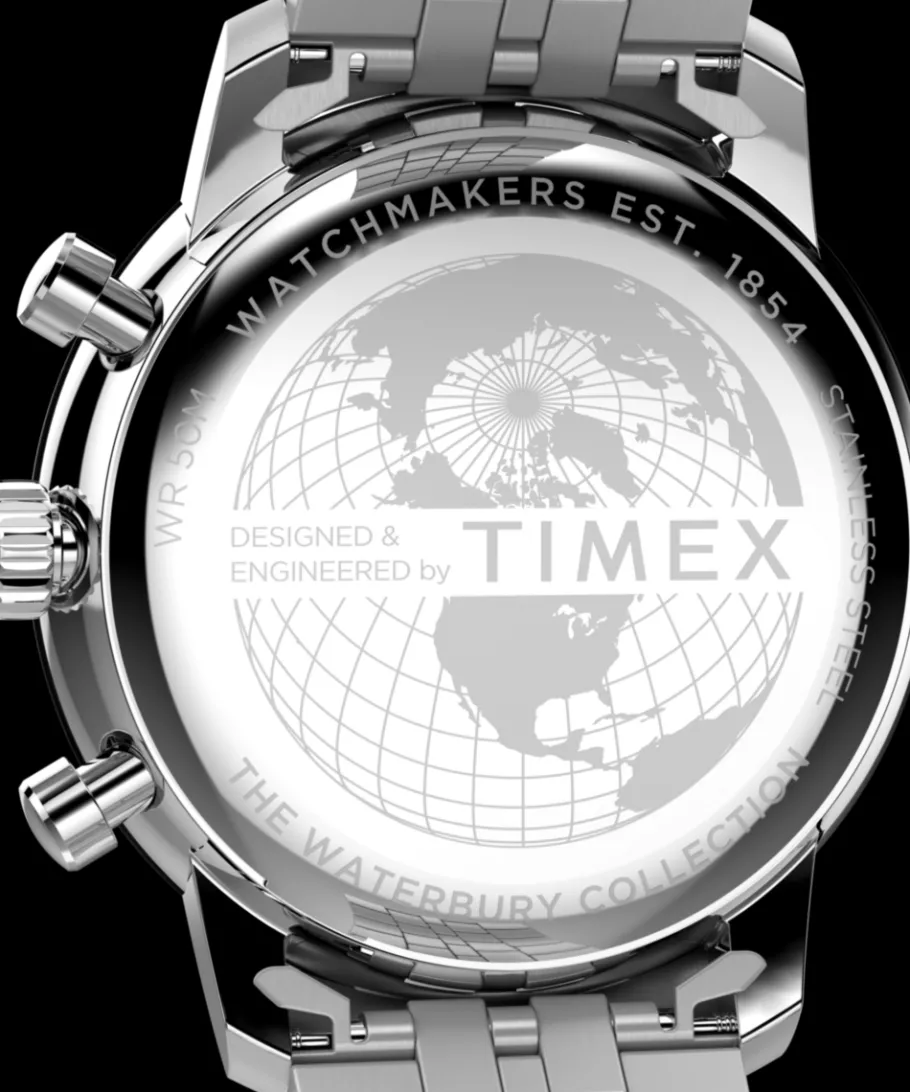 Timex Stainless Steel|Chronograph*Waterbury Metropolitan Chronograph 41mm Stainless Steel Bracelet Watch