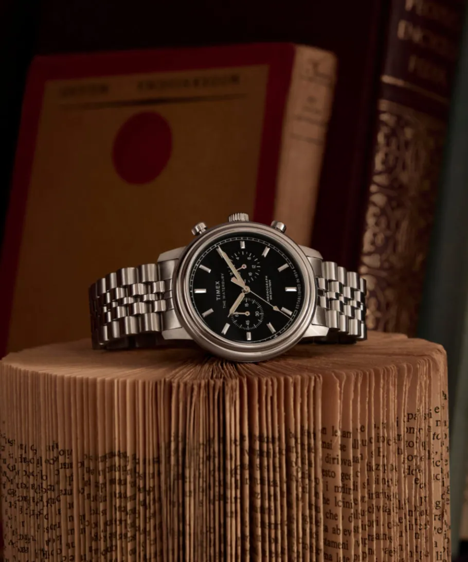 Timex Stainless Steel|Chronograph*Waterbury Metropolitan Chronograph 41mm Stainless Steel Bracelet Watch