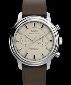 Timex Leather|Chronograph*Waterbury Metropolitan Chronograph 41mm Leather Strap Watch
