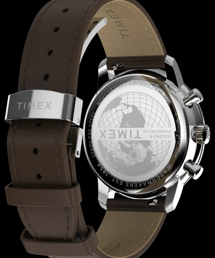 Timex Leather|Chronograph*Waterbury Metropolitan Chronograph 41mm Leather Strap Watch