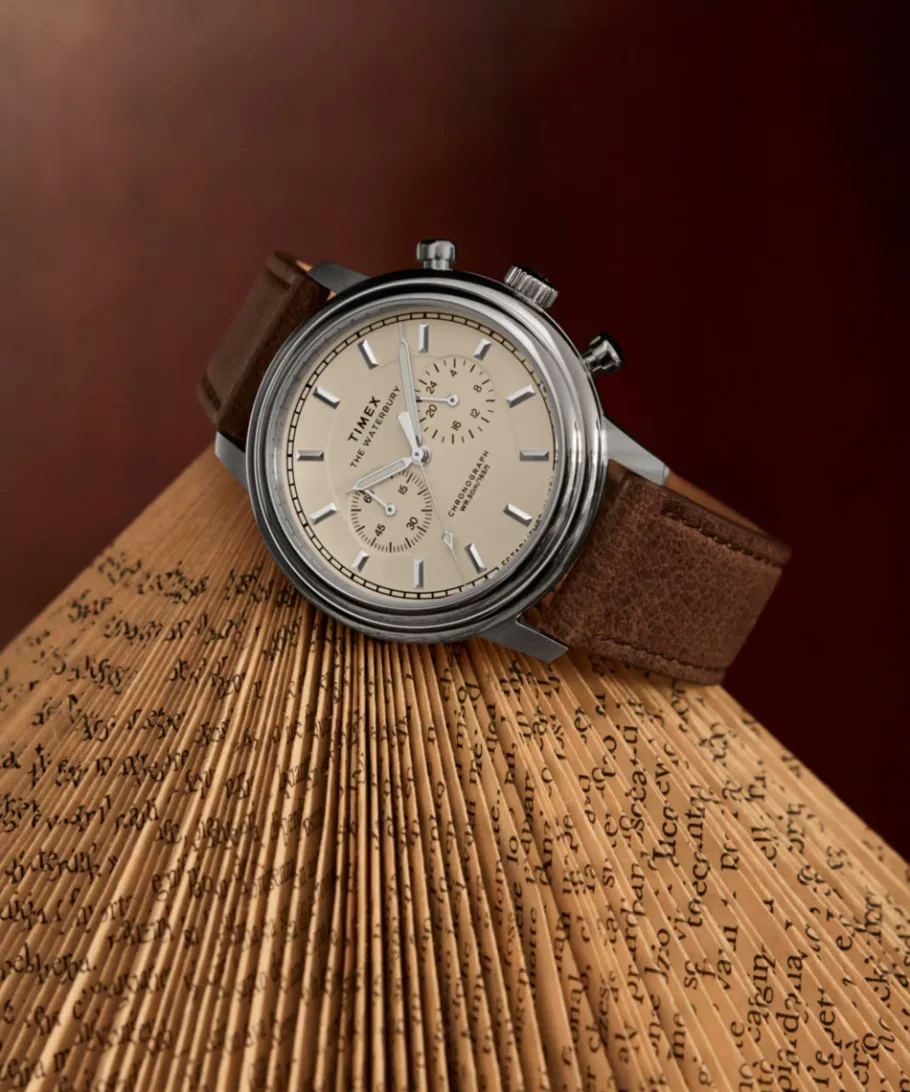 Timex Leather|Chronograph*Waterbury Metropolitan Chronograph 41mm Leather Strap Watch