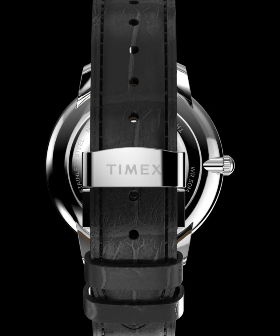 Timex Leather*Waterbury Metropolitan Sub-Second 39mm Leather Strap Watch
