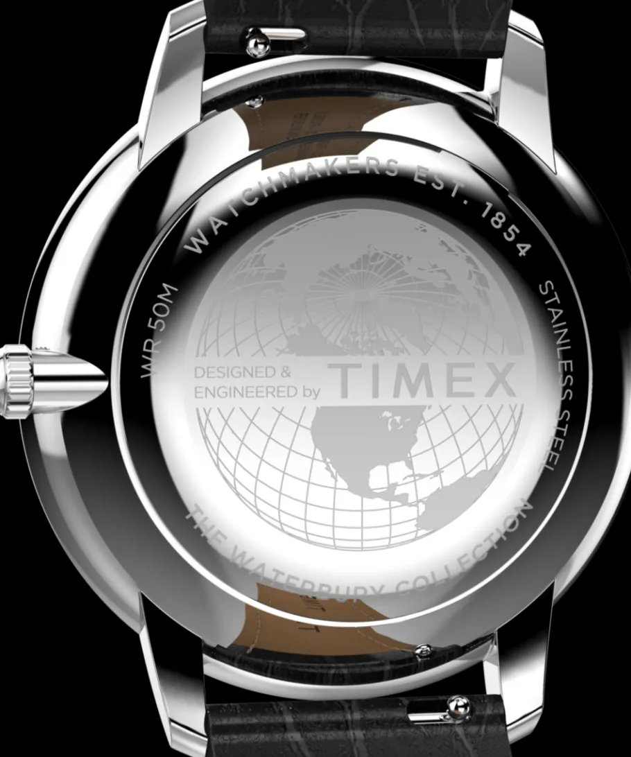 Timex Leather*Waterbury Metropolitan Sub-Second 39mm Leather Strap Watch