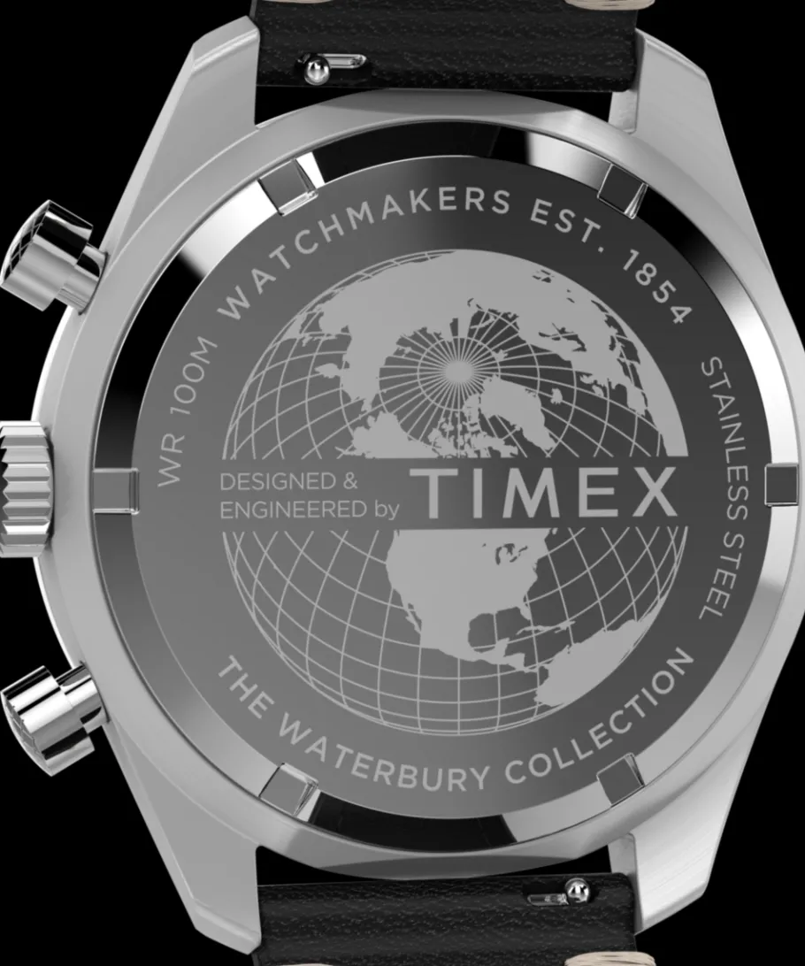 Timex Leather|Chronograph*Waterbury Traditional Chronograph 41mm Leather Strap Watch