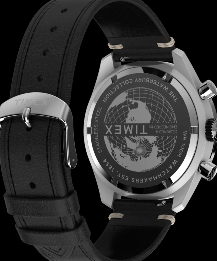 Timex Leather|Chronograph*Waterbury Traditional Chronograph 41mm Leather Strap Watch
