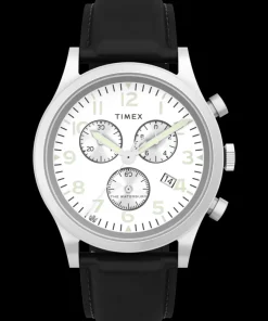 Timex Leather|Chronograph*Waterbury Traditional Chronograph 42mm Leather Strap Watch