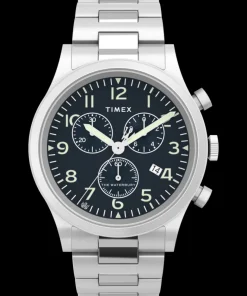 Timex Stainless Steel|Chronograph*Waterbury Traditional Chronograph 42mm Stainless Steel Bracelet Watch