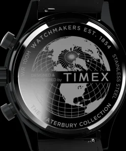 Timex Leather|Chronograph*Waterbury Traditional Fly Back Chronograph 43mm Leather Strap Watch