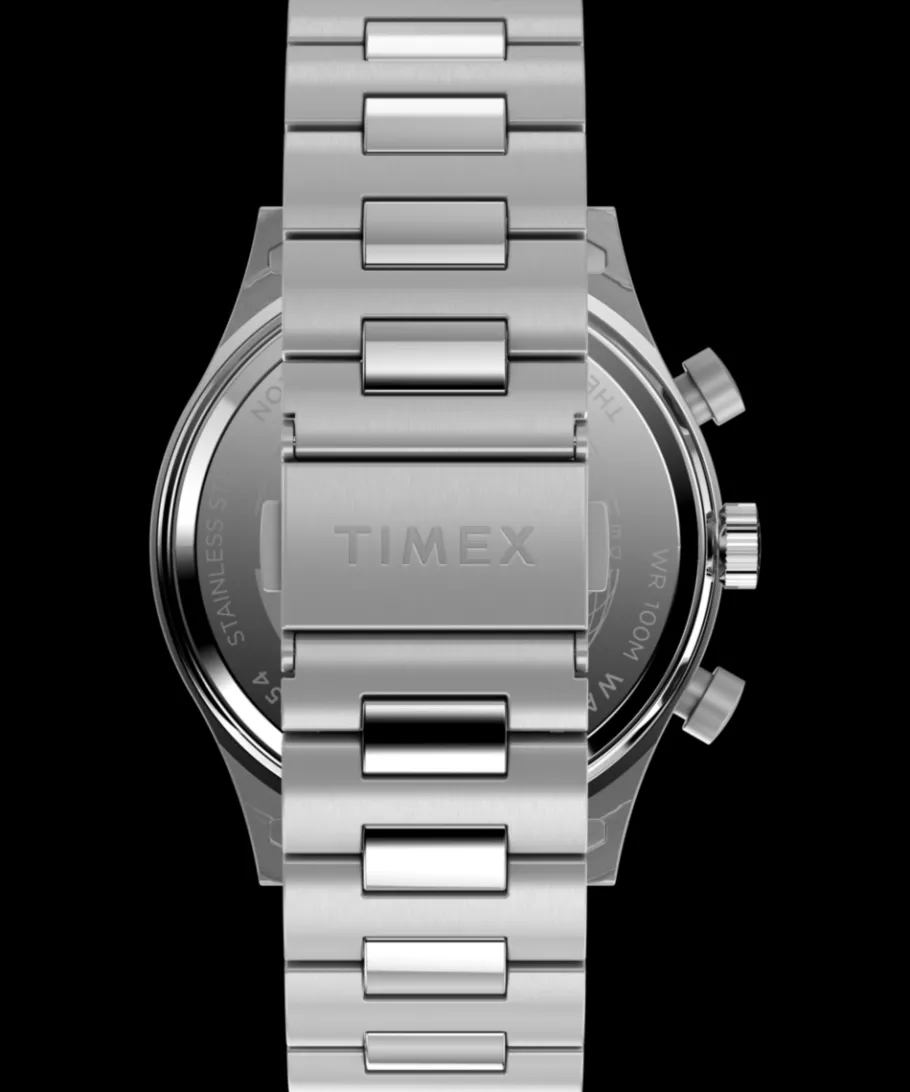 Timex Stainless Steel|Chronograph*Waterbury Traditional Fly Back Chronograph 43mm Stainless Steel Bracel