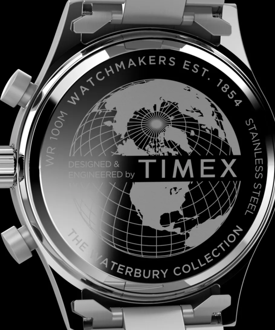 Timex Stainless Steel|Chronograph*Waterbury Traditional Fly Back Chronograph 43mm Stainless Steel Bracel