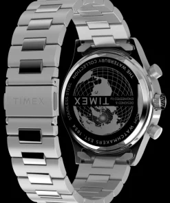 Timex Stainless Steel|Chronograph*Waterbury Traditional Fly Back Chronograph 43mm Stainless Steel Bracel