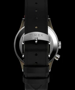 Timex Leather|Black Watches*Waterbury Traditional GMT 39mm Leather Strap Watch