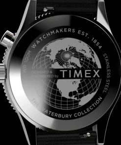 Timex Leather|Black Watches*Waterbury Traditional GMT 39mm Leather Strap Watch