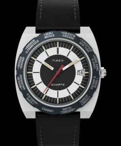 Timex Vintage|Leather*World Time Reissue 39mm Leather Strap Watch